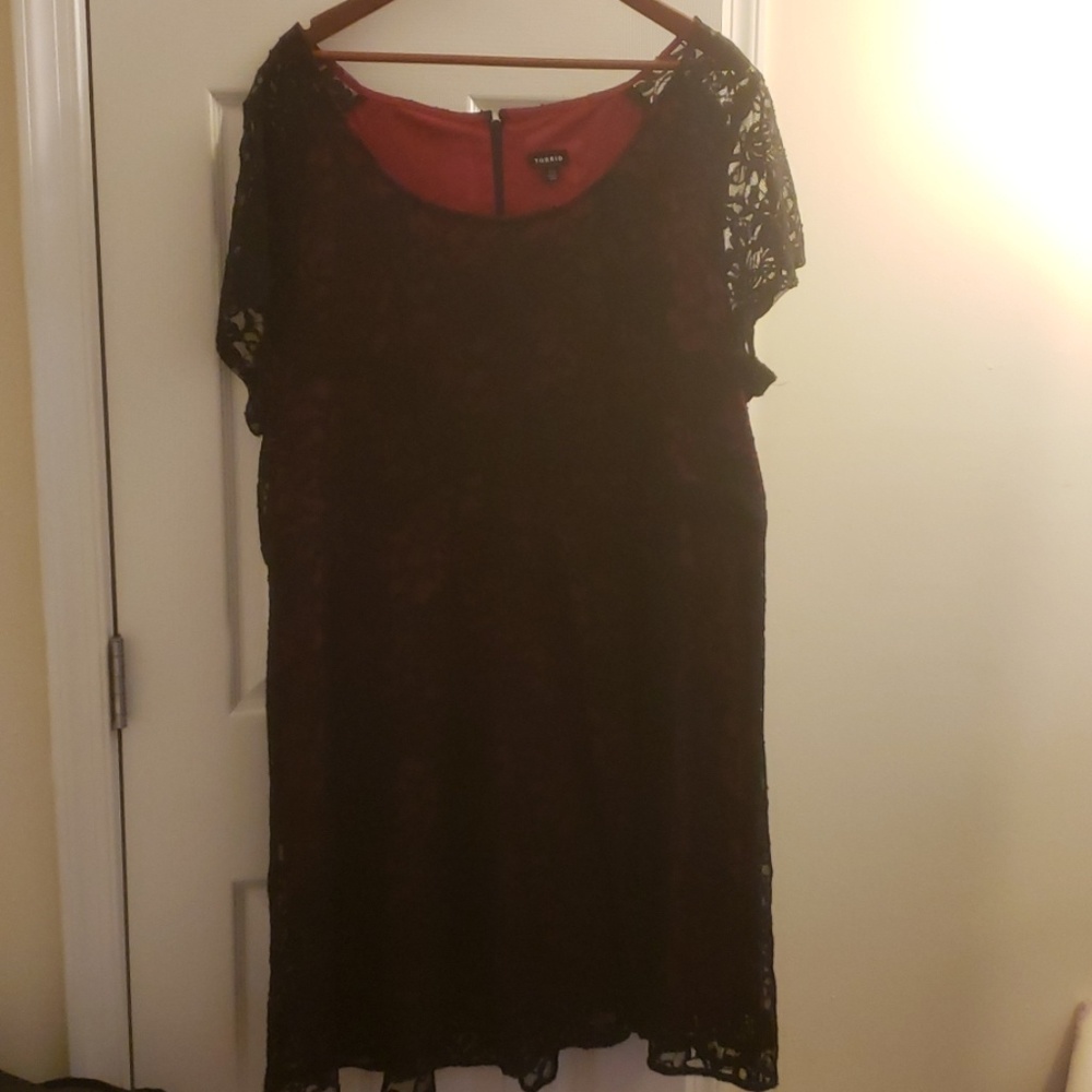 Red and Black lace torrid dress size 24